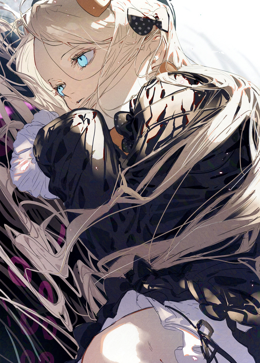 1girl, abigail_williams_(fate), abigail_williams_(first_ascension)_(fate), absurdres, black_bow, black_dress, black_hat, blonde_hair