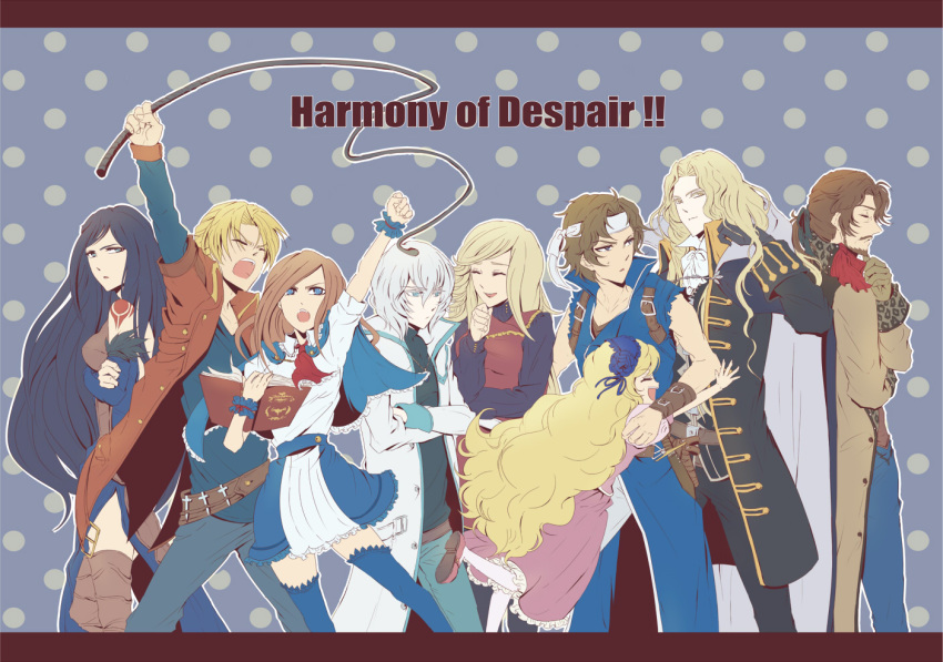 5boys, alucard, aqua_eyes, ascot, beard, belt, black_hair, blonde_hair