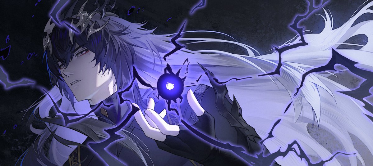 1boy, black_gloves, black_hair, black_shirt, commentary, duet_night_abyss, fingerless_gloves, gloves