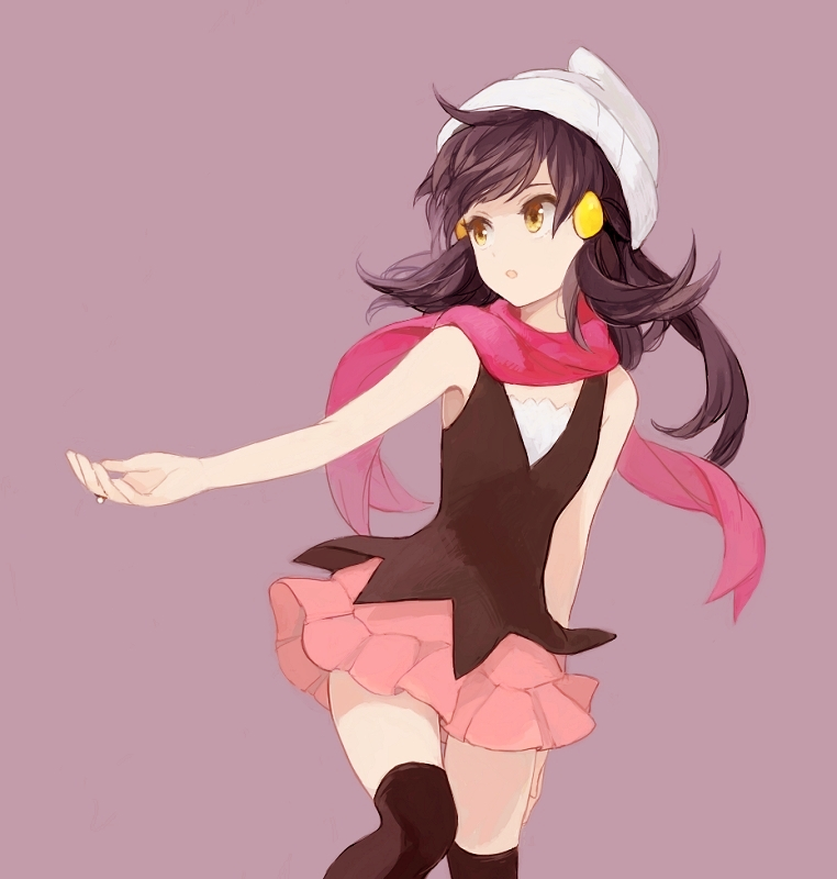 bare_shoulders, beanie, black_hair, face, hair_ornament, hairclip, hat, hikari_(pokemon)