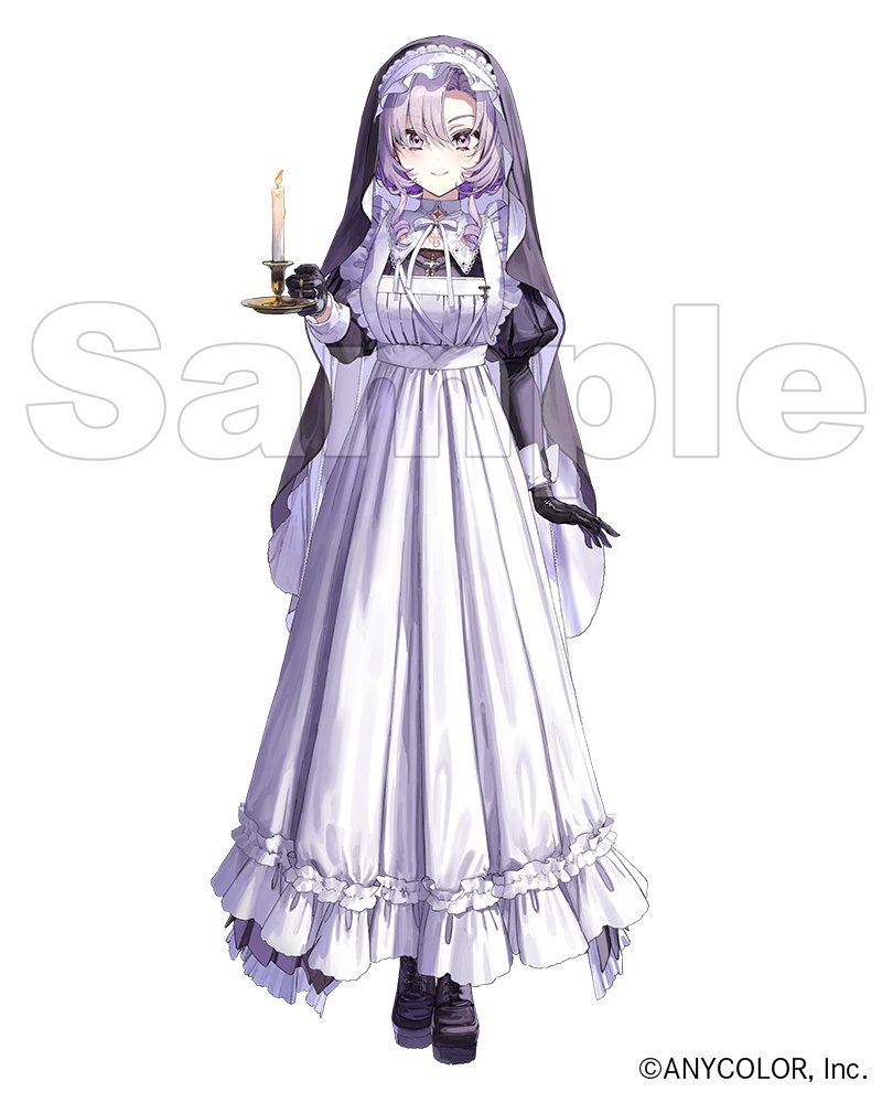 1girl, black_boots, black_gloves, boots, candle, closed_mouth, dress, full_body