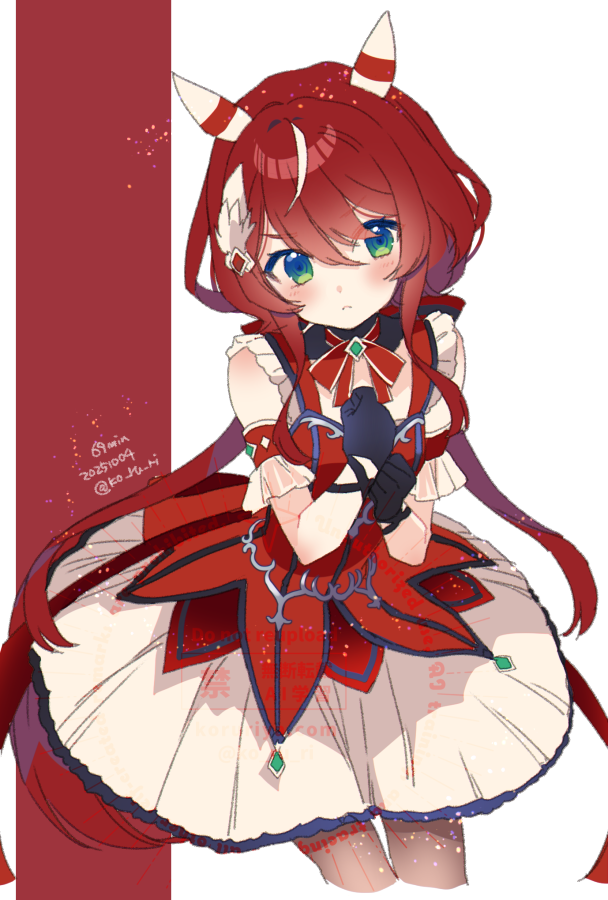 1girl, animal_ears, black_gloves, blue_eyes, blush, bow, breasts, closed_mouth
