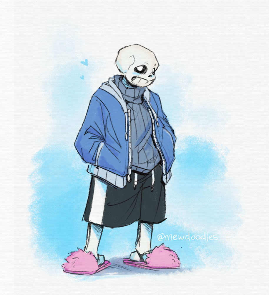 1boy, 2025, 2d, aqua_sweater, artist_name, black_shorts, blue_background, blue_blush