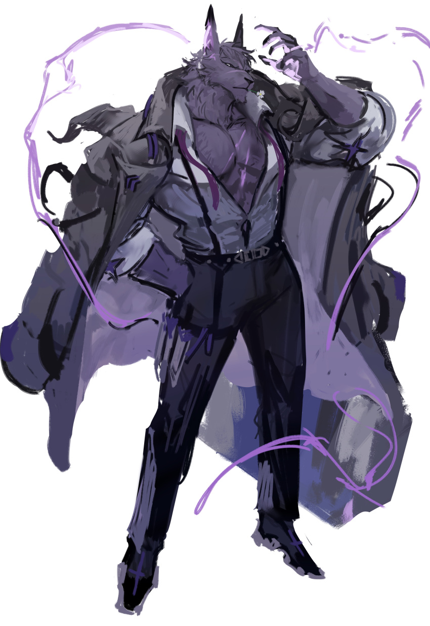 1boy, absurdres, black_coat, black_pants, chaos_zero_nightmare, coat, dopey_(dopq), furry