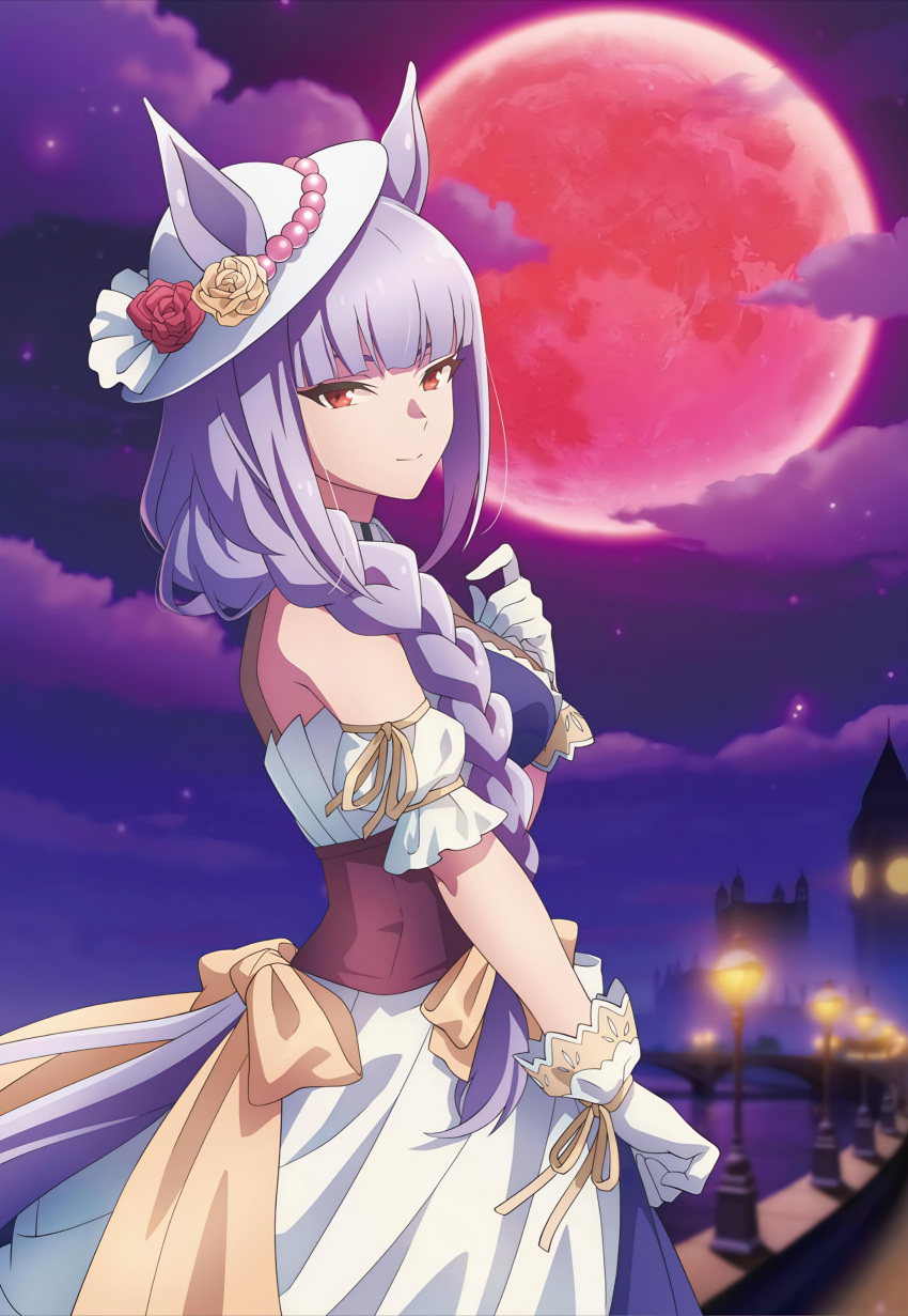 1girl, absurdres, animal_ears, anime_coloring, artist_name, blunt_bangs, braid, braided_ponytail