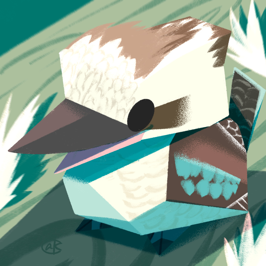 animal, animal_focus, bird, black_eyes, commentary_request, faux_3d, highres, karasusho
