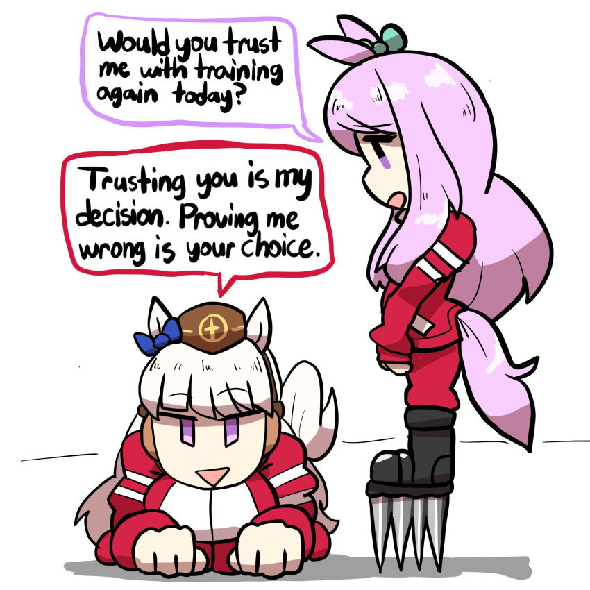 2girls, all_fours, animal_ears, aqua_bow, black_boots, blue_bow, blunt_bangs, boots