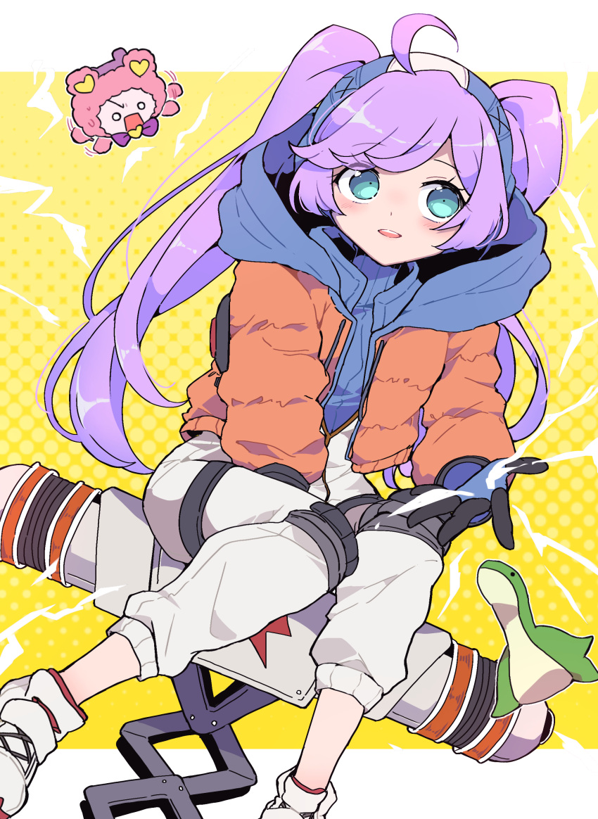 1girl, :d, absurdres, ahoge, apex_legends, blue_bodysuit, blue_eyes, blue_gloves