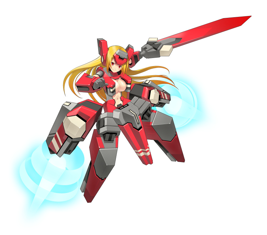 armor, blonde_hair, breasts, cosmic_break, crimrose, highres, long_hair, mecha_musume