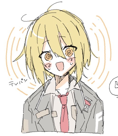 1girl, @_@, black_coat, blonde_hair, blush, coat, collared_shirt, don_quixote_(project_moon)