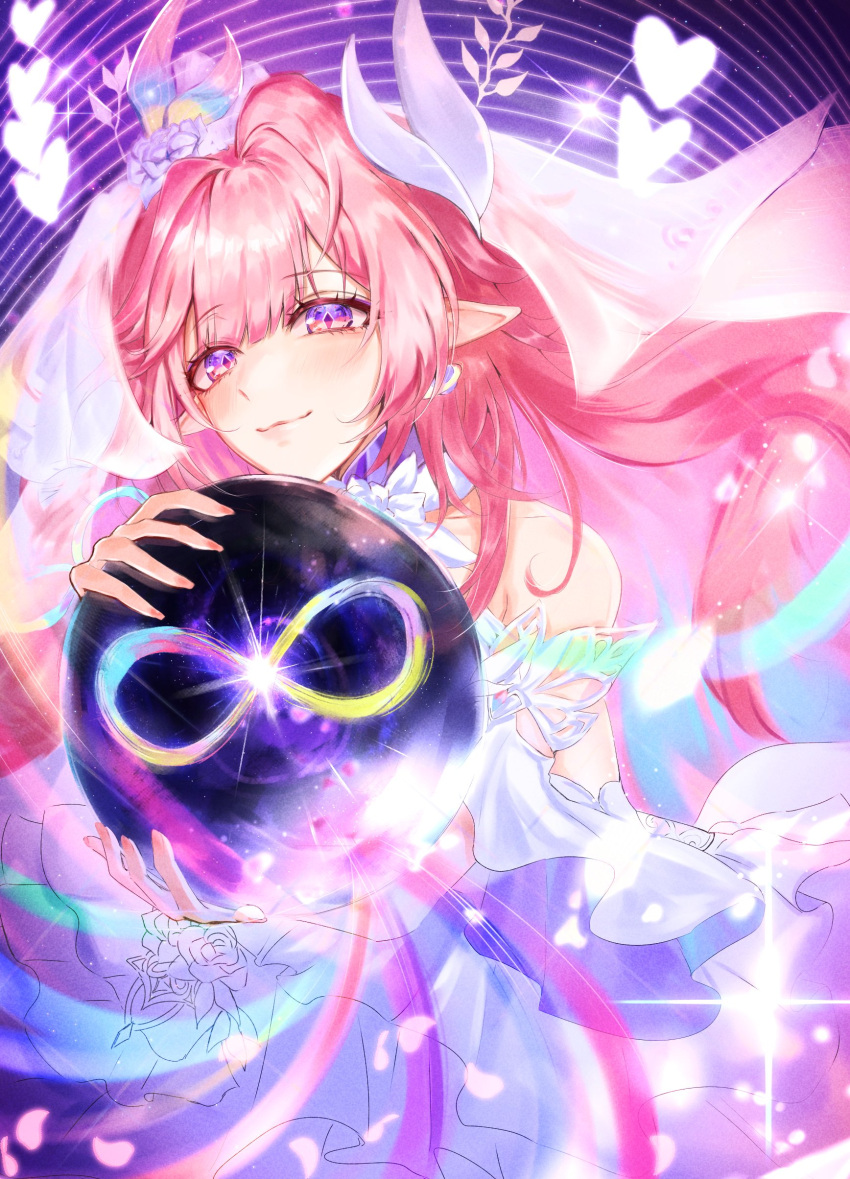 1girl, absurdres, amphoreus_(honkai:_star_rail), breasts, bridal_veil, cyrene_(honkai:_star_rail), cyrene_(ripples_of_past_reverie)_(honkai:_star_rail), diamond-shaped_pupils