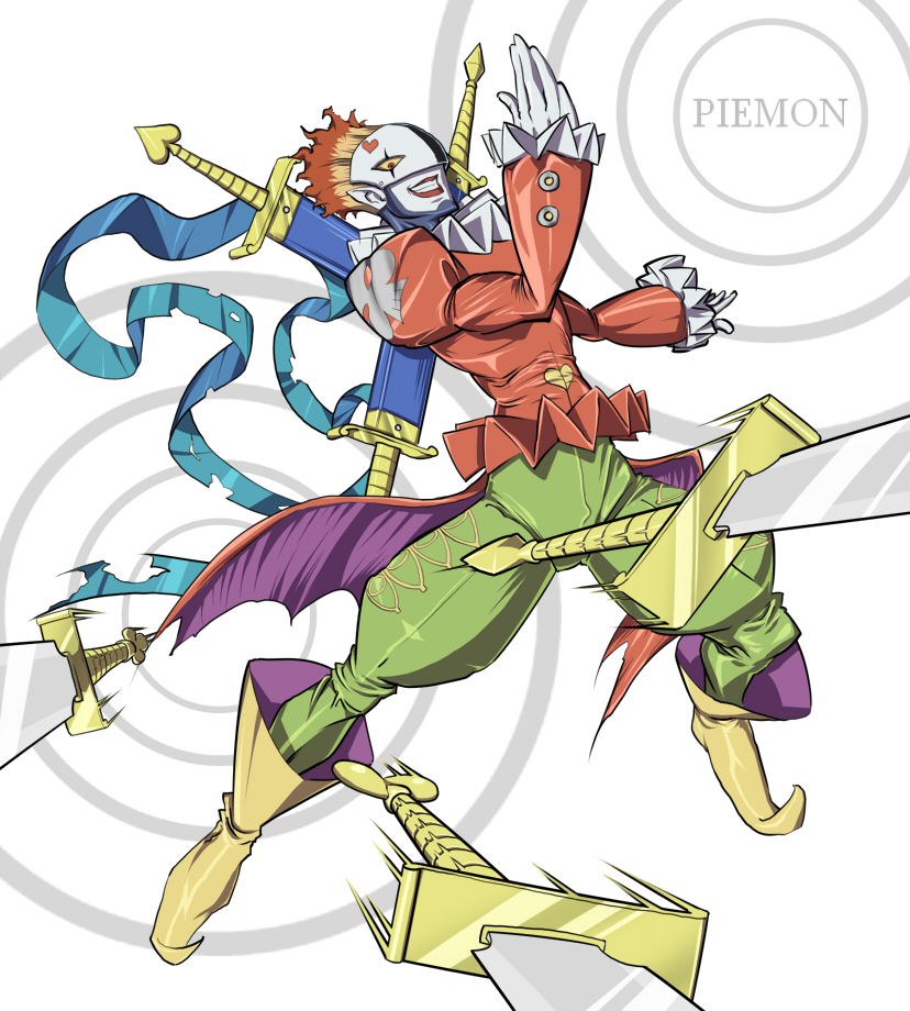 boots, clown, digimon, digimon_adventure, gloves, grin, lipstick, makeup