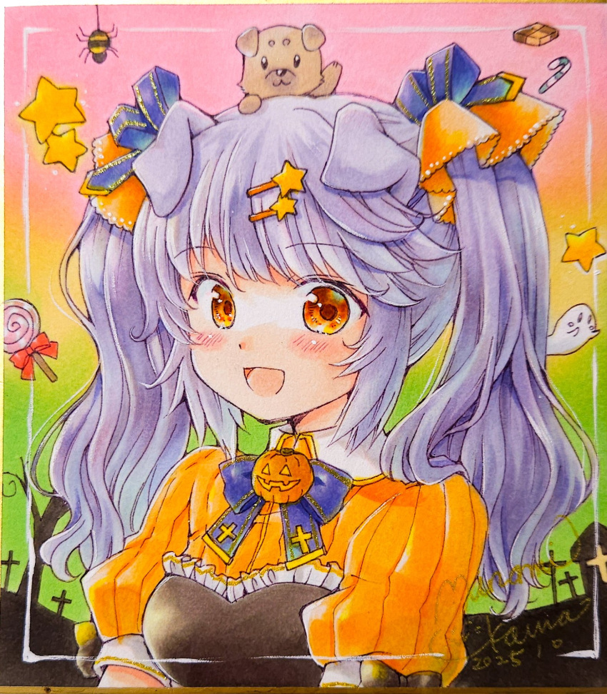1girl, animal_ears, black_shirt, blue_bow, blue_bowtie, blush, bow, bowtie