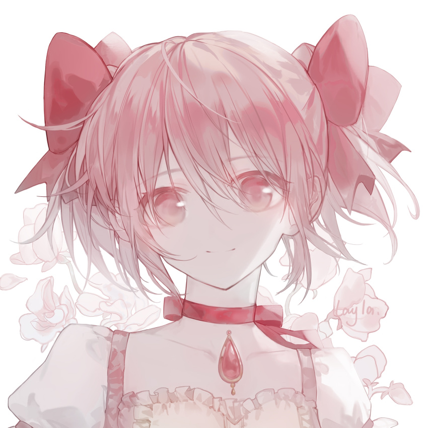 1girl, bow, bow_choker, center_frills, chest_jewel, chinese_commentary, choker, closed_mouth