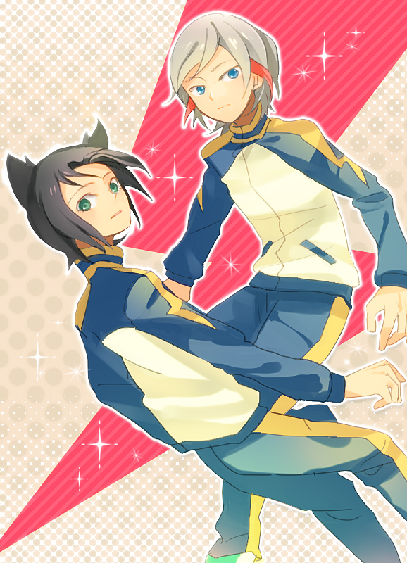 black_hair, blue_eyes, green_eyes, hajikero_(mimizu), ichino_nanasuke, inazuma_eleven, inazuma_eleven_(series), inazuma_eleven_go