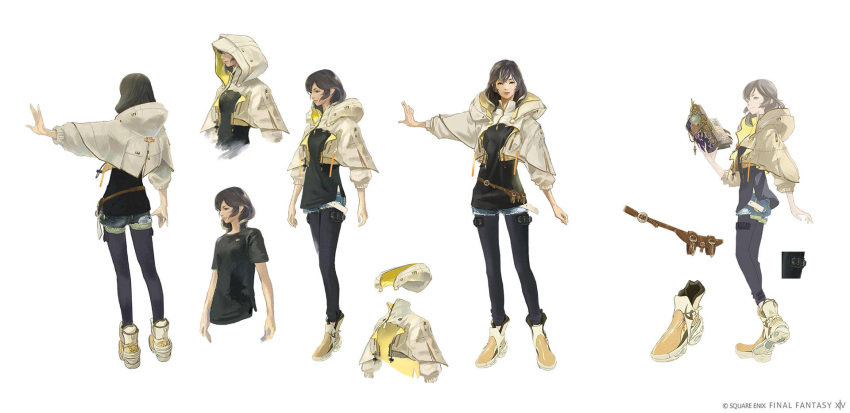 1girl, book, cropped_hoodie, final_fantasy, final_fantasy_xiv, highres, hood, hood_down