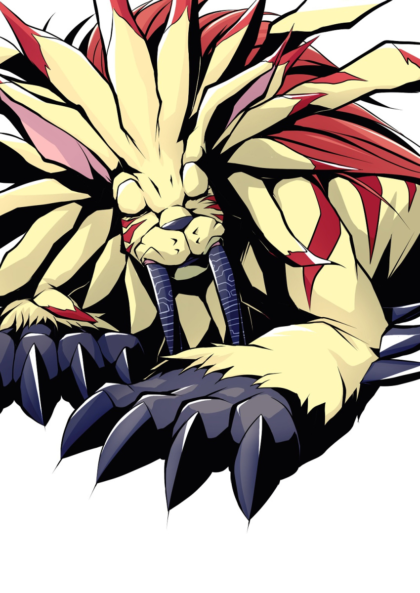 claws, closed_eyes, digimon, digimon_(creature), fangs, highres, lion, mitosupa_(qsiqydfz7nesh9w)