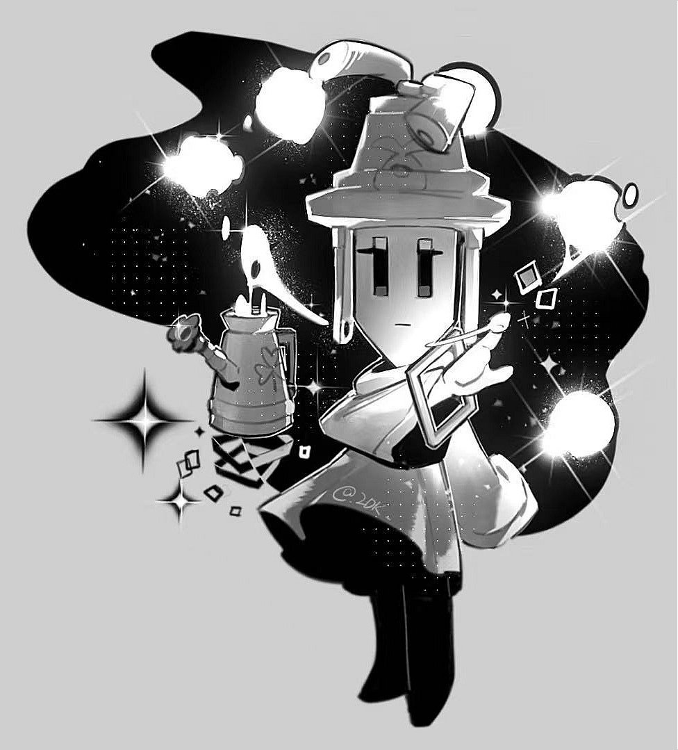 1girl, cozette_(mario), d2k_(812404562), full_body, greyscale, looking_at_viewer, mario_&amp;_luigi:_brothership, mario_&amp;_luigi_rpg