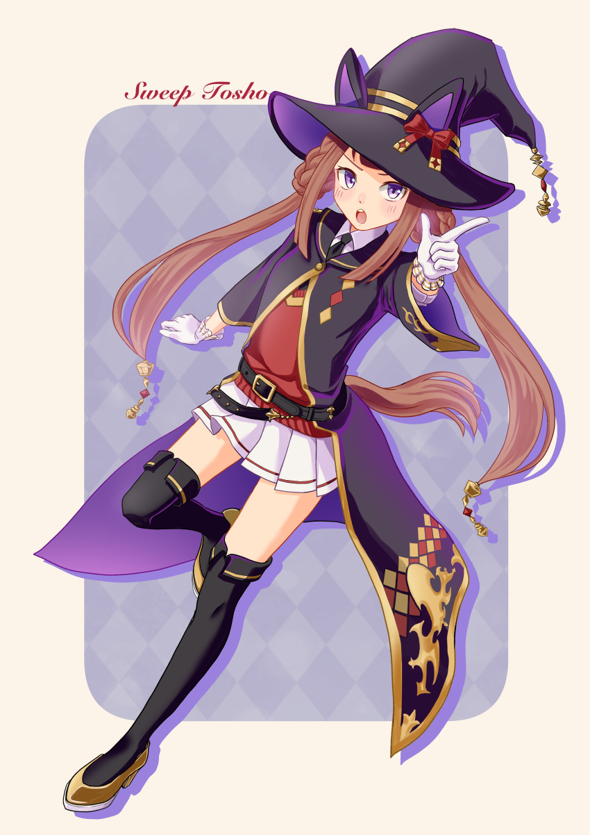 1girl, absurdres, animal_ears, black_robe, black_thighhighs, blush, bow, braid