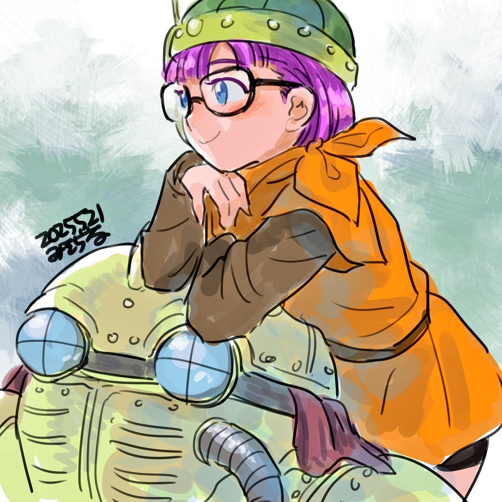 1boy, 1girl, bike_shorts_under_skirt, blue_eyes, chrono_trigger, closed_mouth, dated, glasses