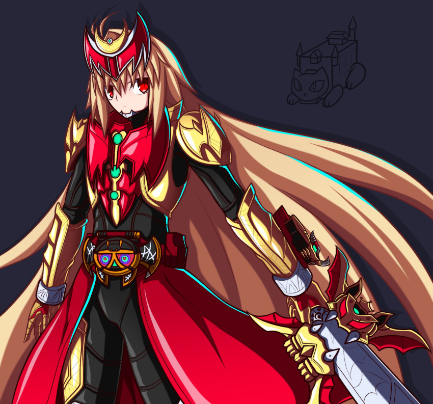 1girl, absurdres, antenna_hair, archetype_earth, arcueid_brunestud, armor, belt, black_bodysuit