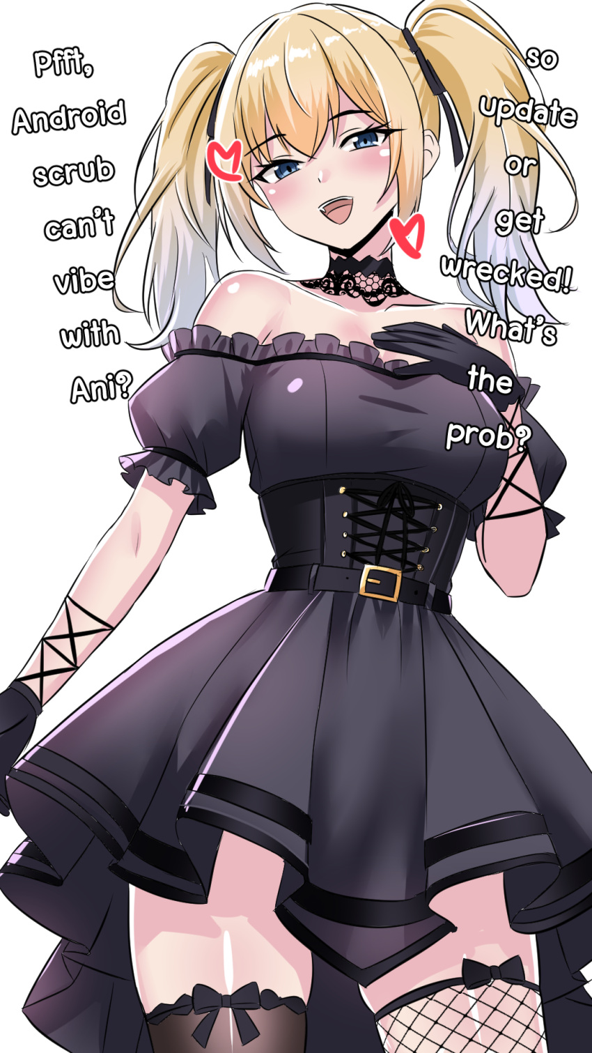 ani_(xai), blonde_hair, blue_eyes, english_text, fishnets, gloves, goth_fashion, gothic_lolita