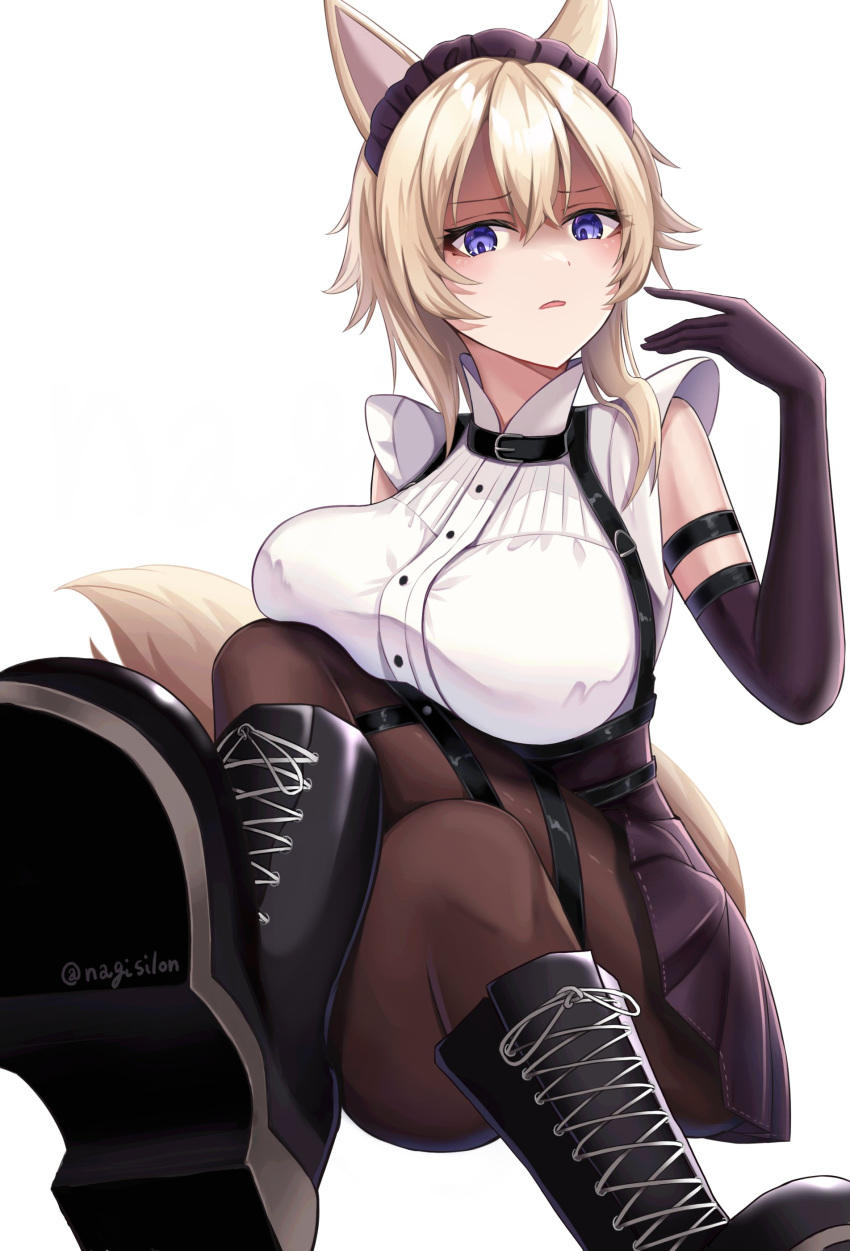 1girl, absurdres, animal_ears, blonde_hair, blue_eyes, blush, breasts, cat_ears