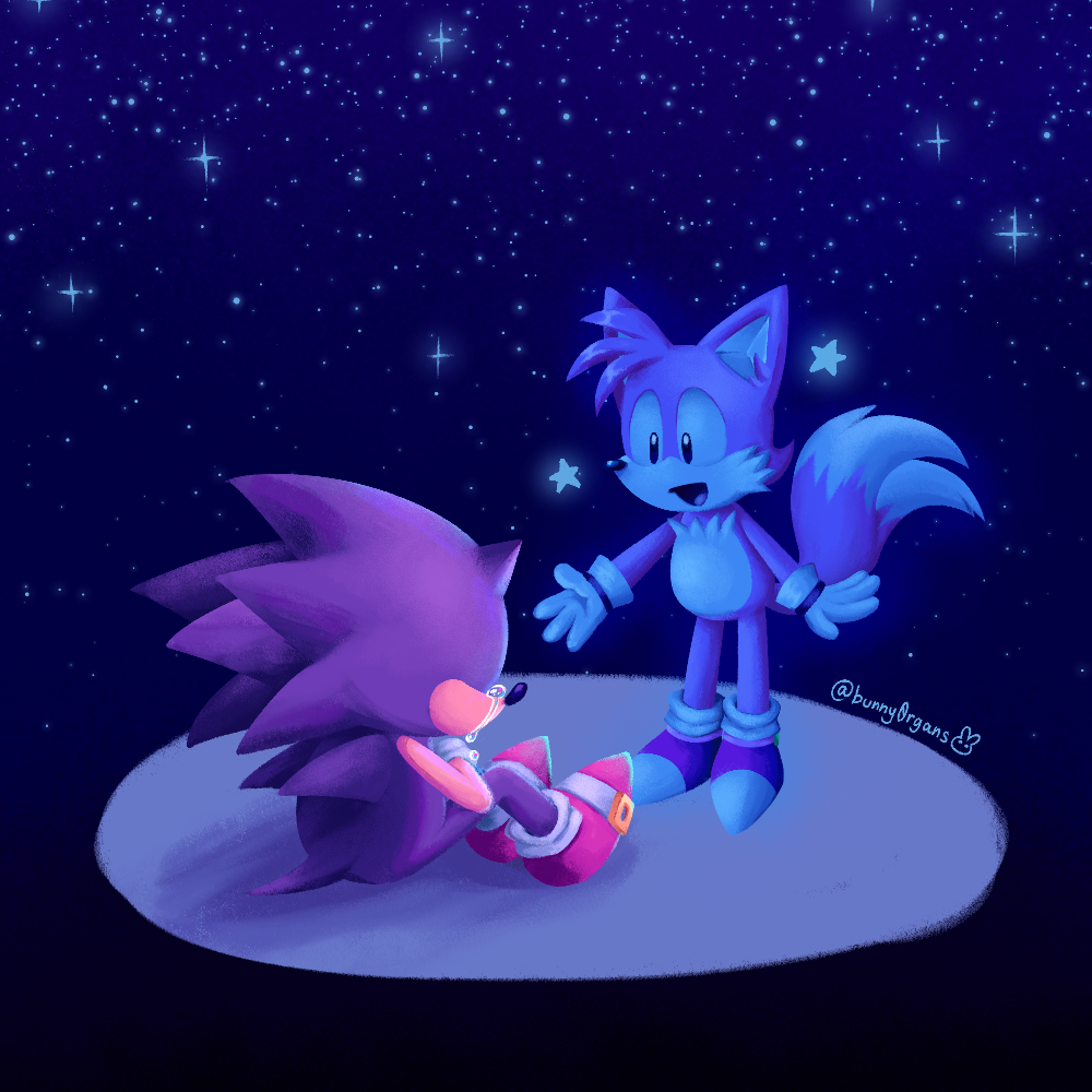 2boys, :d, animal_ears, animal_nose, artist_name, blue_background, blue_theme, body_fur