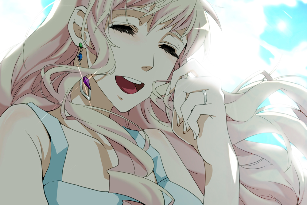 bad_id, blonde_hair, closed_eyes, eyes_closed, hanazawa, jewelry, long_hair, macross