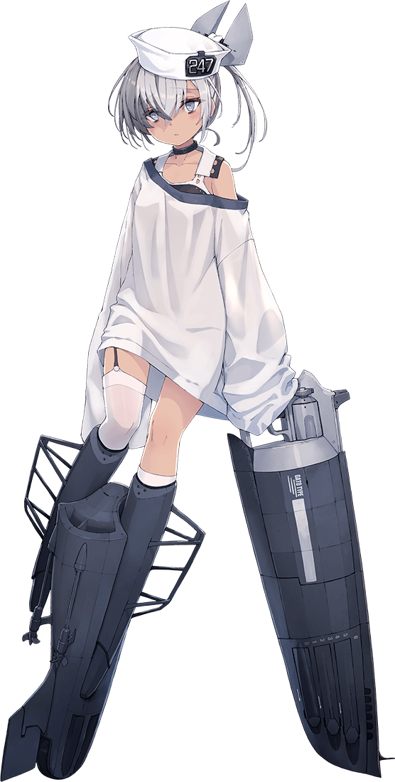 1girl, bad_link, ballet_boots, black_one-piece_swimsuit, dace_(kancolle), dixie_cup_hat, full_body, garter_straps