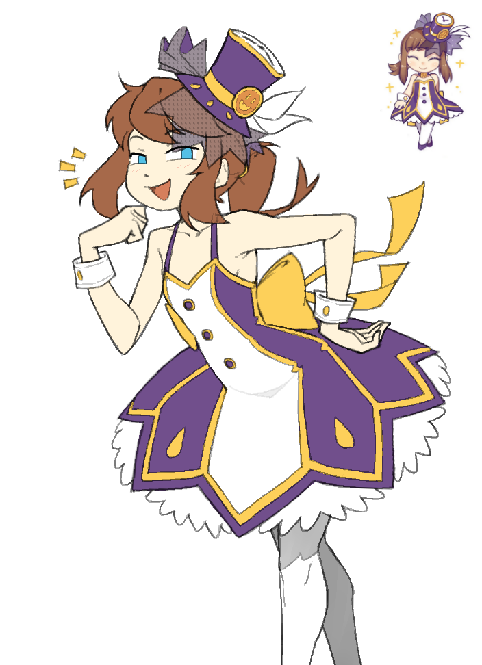 1girl, a_hat_in_time, alternate_costume, back_bow, bare_shoulders, blue_eyes, bow, brown_hair