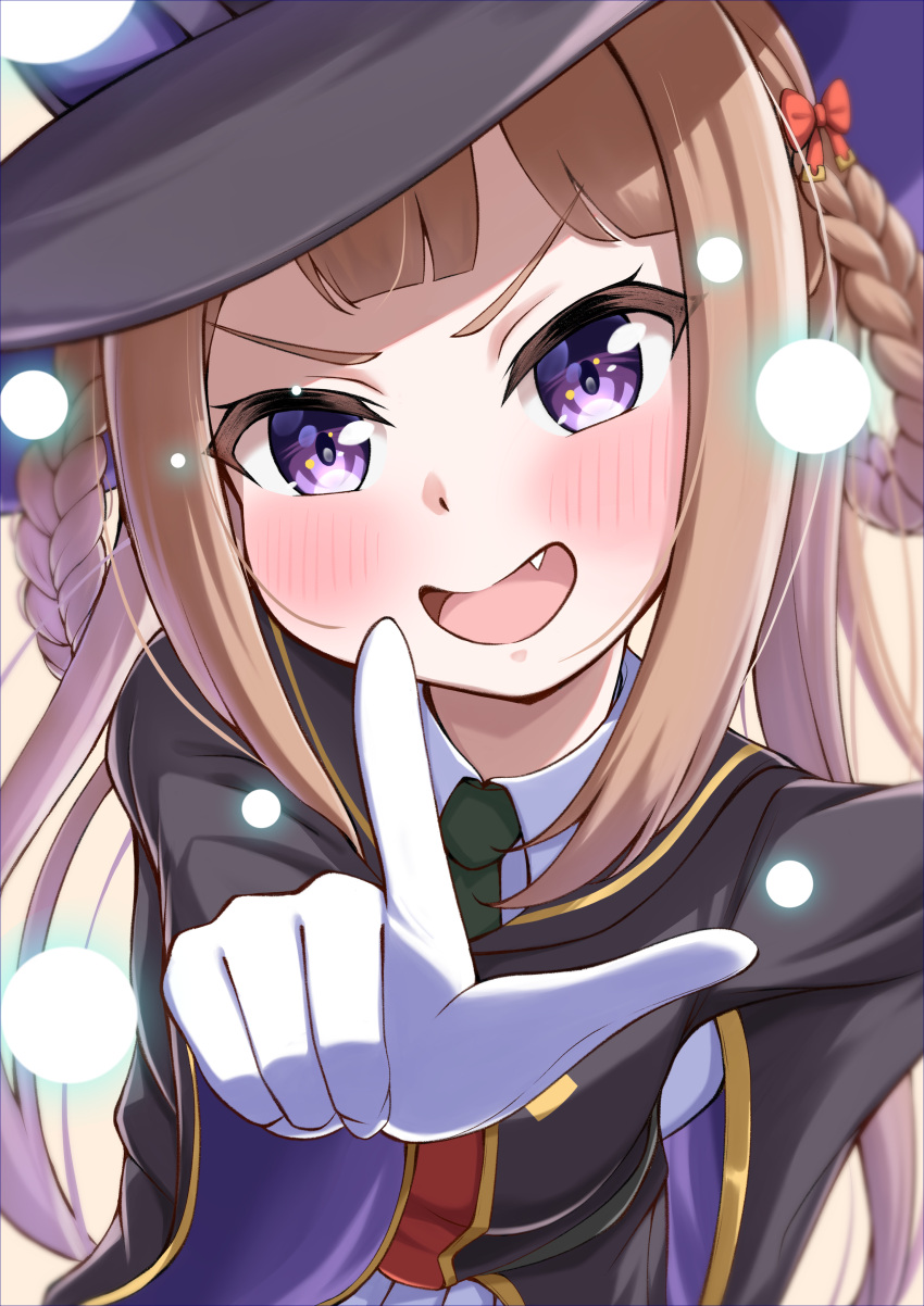 1girl, absurdres, akanehiiro, animal_ears, black_robe, blush, braid, braided_hair_rings