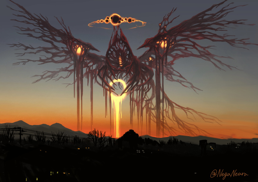abstract, absurdres, creature, giant, giant_monster, halo, highres, keselum_(neganeura)