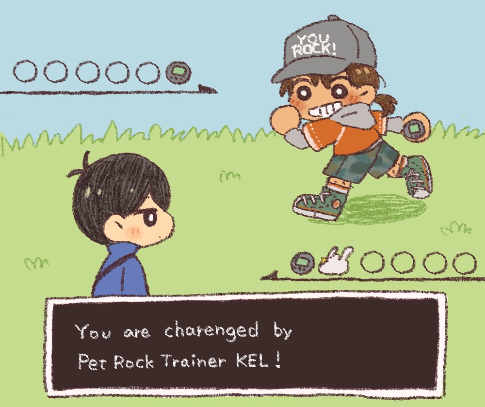 2boys, antenna_hair, baseball_cap, black_eyes, black_hair, blue_jacket, blush, bright_pupils