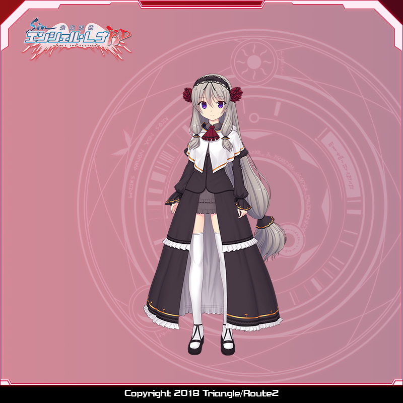 1girl, character_name, copyright_name, dress, flower, full_body, game_cg, grey_hair