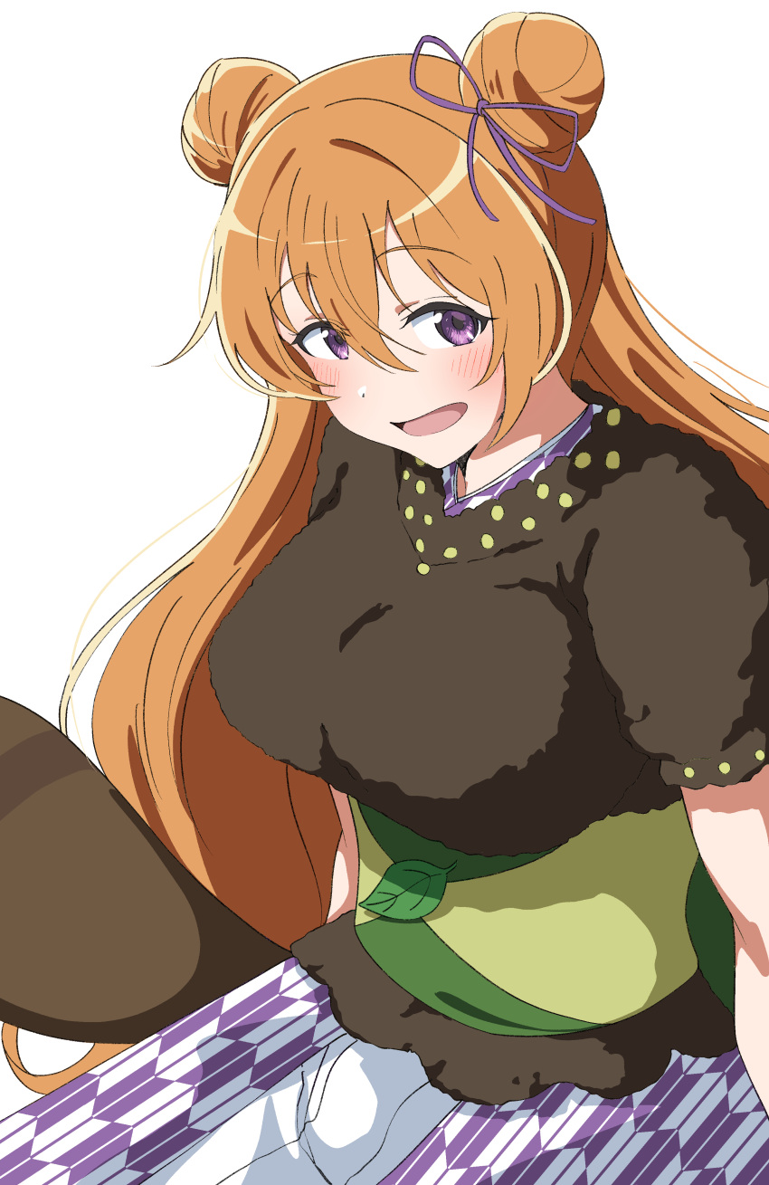 1girl, :d, absurdres, black_shirt, blush, breasts, commentary, cowboy_shot