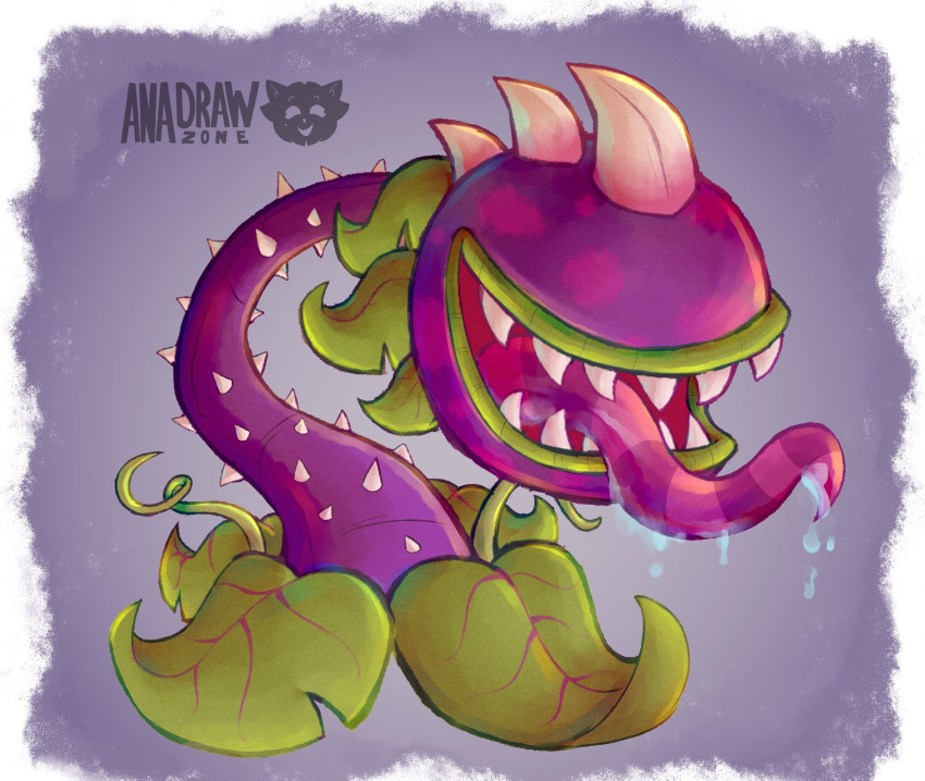 anadrawzone, artist_name, chomper_(plants_vs._zombies), highres, leaf, no_humans, plants_vs._zombies, sharp_teeth