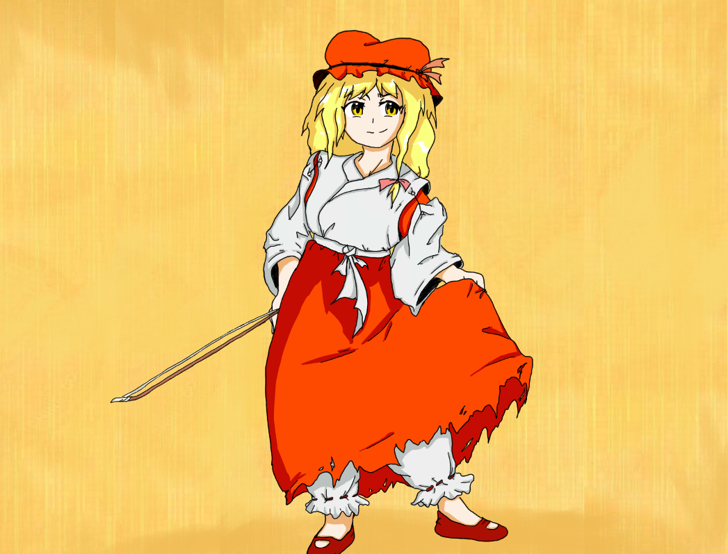 1girl, beret, blonde_hair, bloomers, brown_shoes, closed_mouth, detached_sleeves, dress