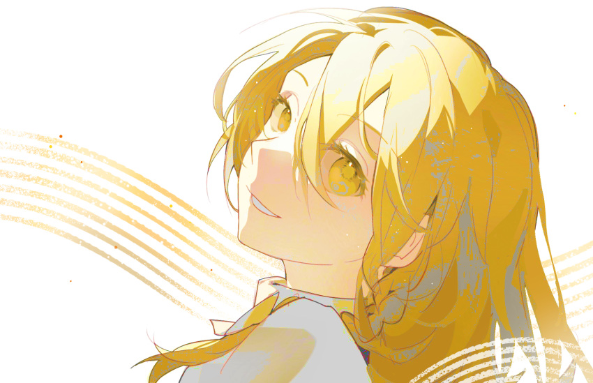 1girl, an9_(jwns5327), blonde_hair, braid, commentary, from_side, hair_between_eyes, highres