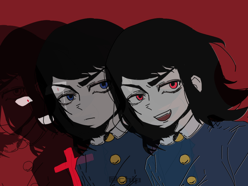 1boy, abaddon_(haunted_hotel), black_hair, blue_eyes, commentary, haunted_hotel, highres, male_focus