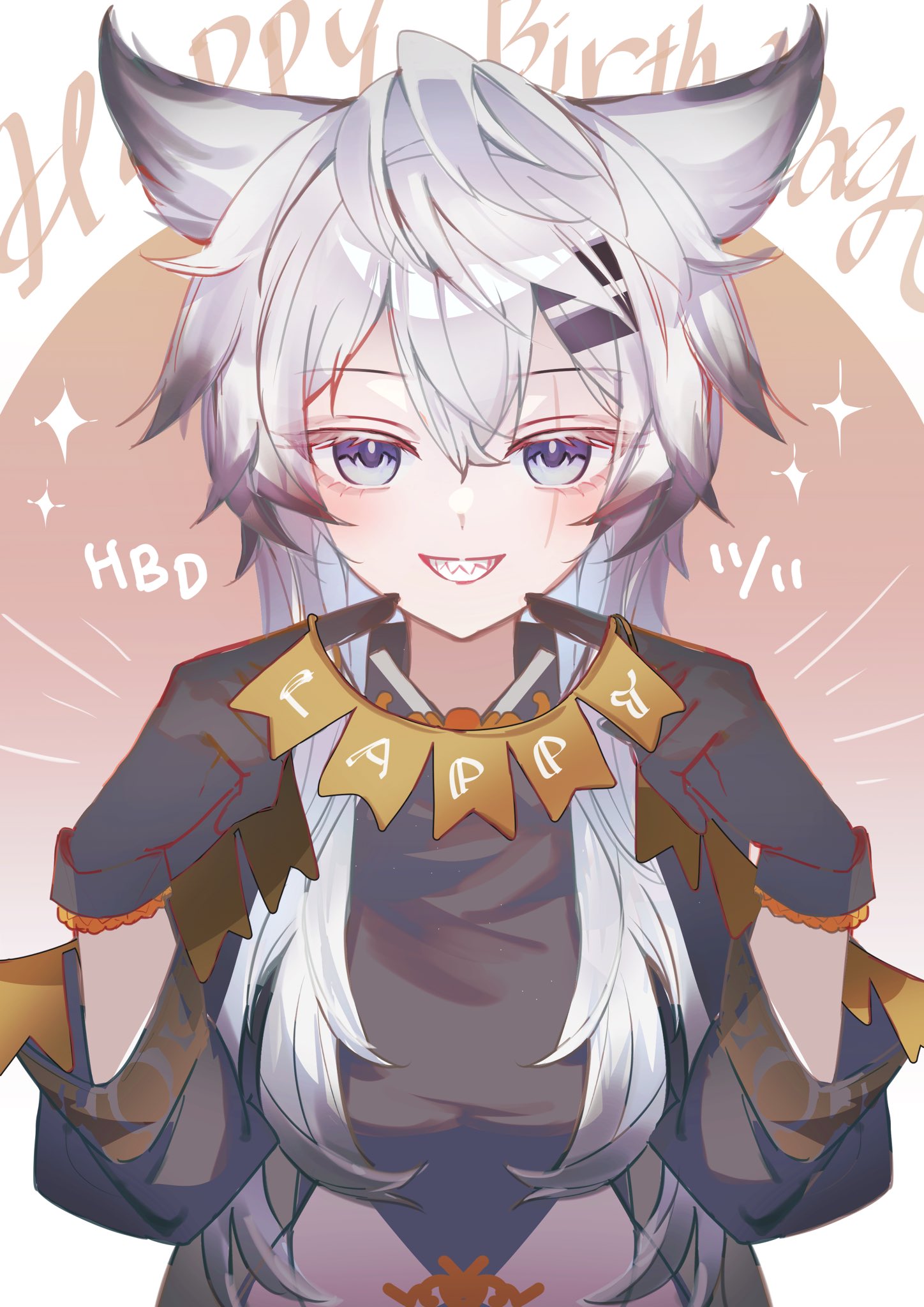 1girl, :d, aged_down, animal_ears, ark_mmmm, arknights, black_gloves, blue_eyes