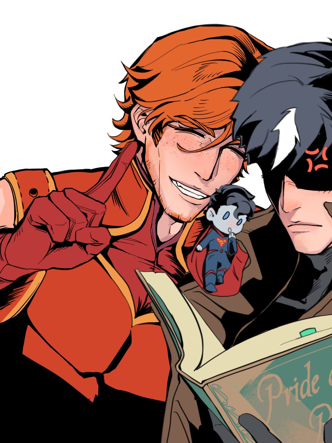 anger_vein, arsenal_(dc), batman_(series), bizarro_ii, black_bodysuit, black_gloves, black_hair, bodysuit