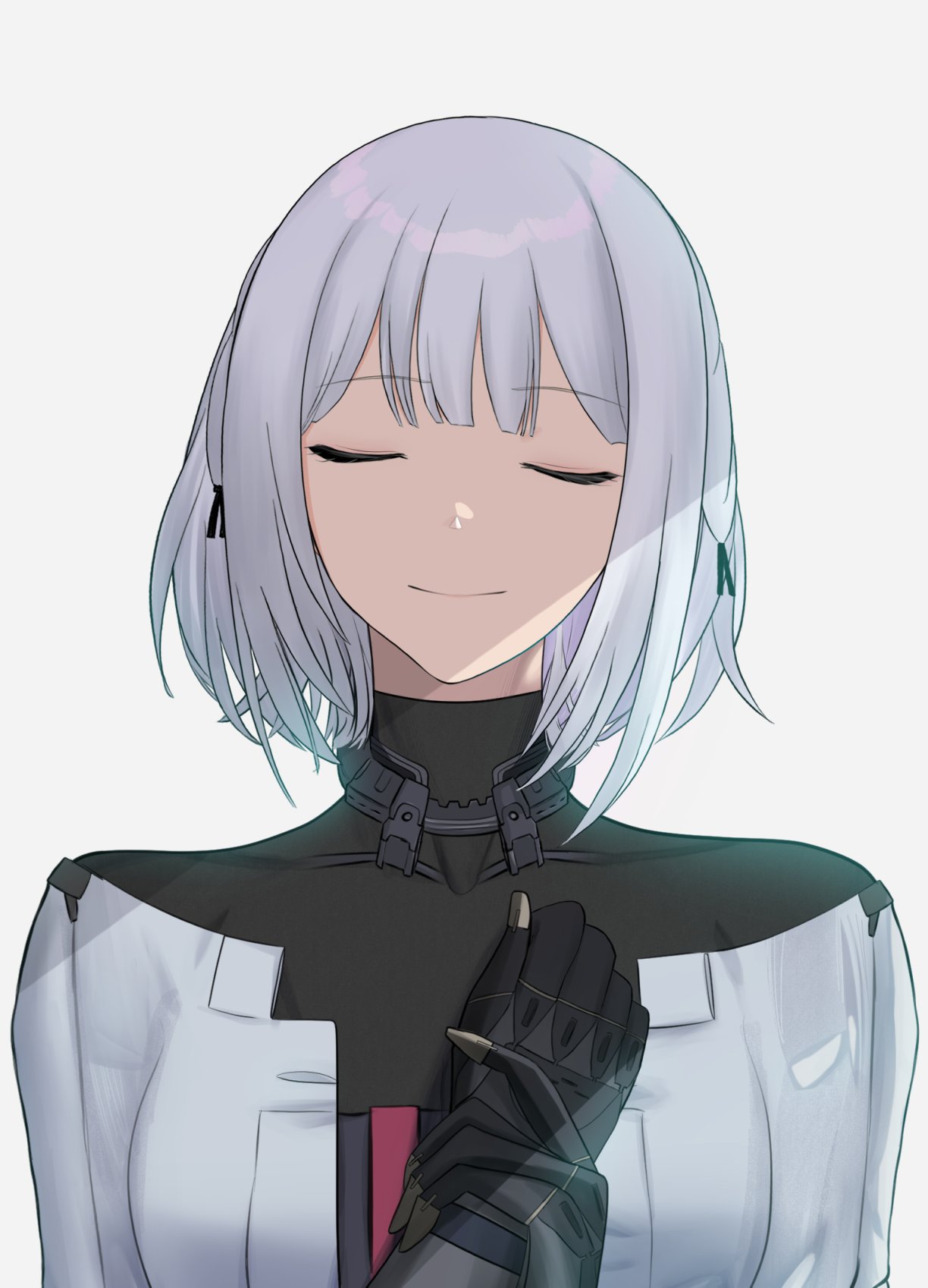1girl, black_gloves, bodysuit, closed_eyes, closed_mouth, gincho, girls_frontline, gloves