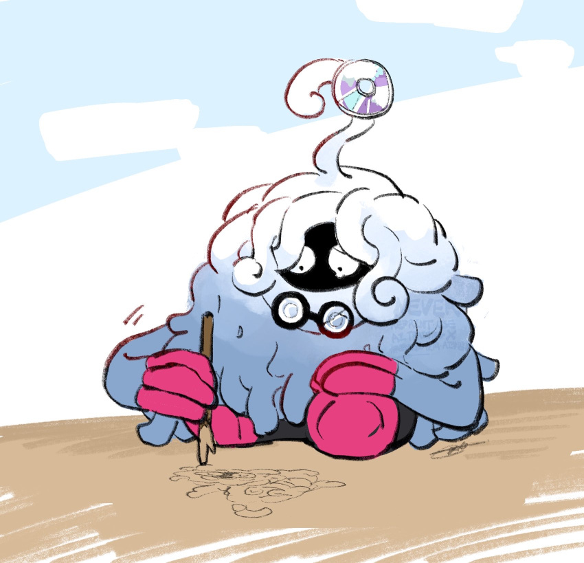 broken_eyewear, crack, disc, drawing_(action), full_body, glasses, highres, holding