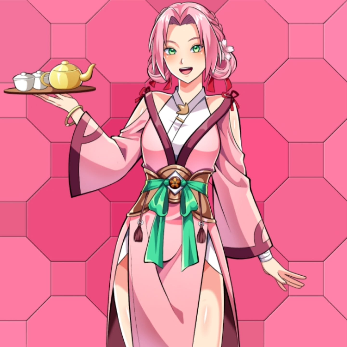 1girl, aliasing, alternate_hairstyle, bracelet, braid, clothing_cutout, commentary, cowboy_shot