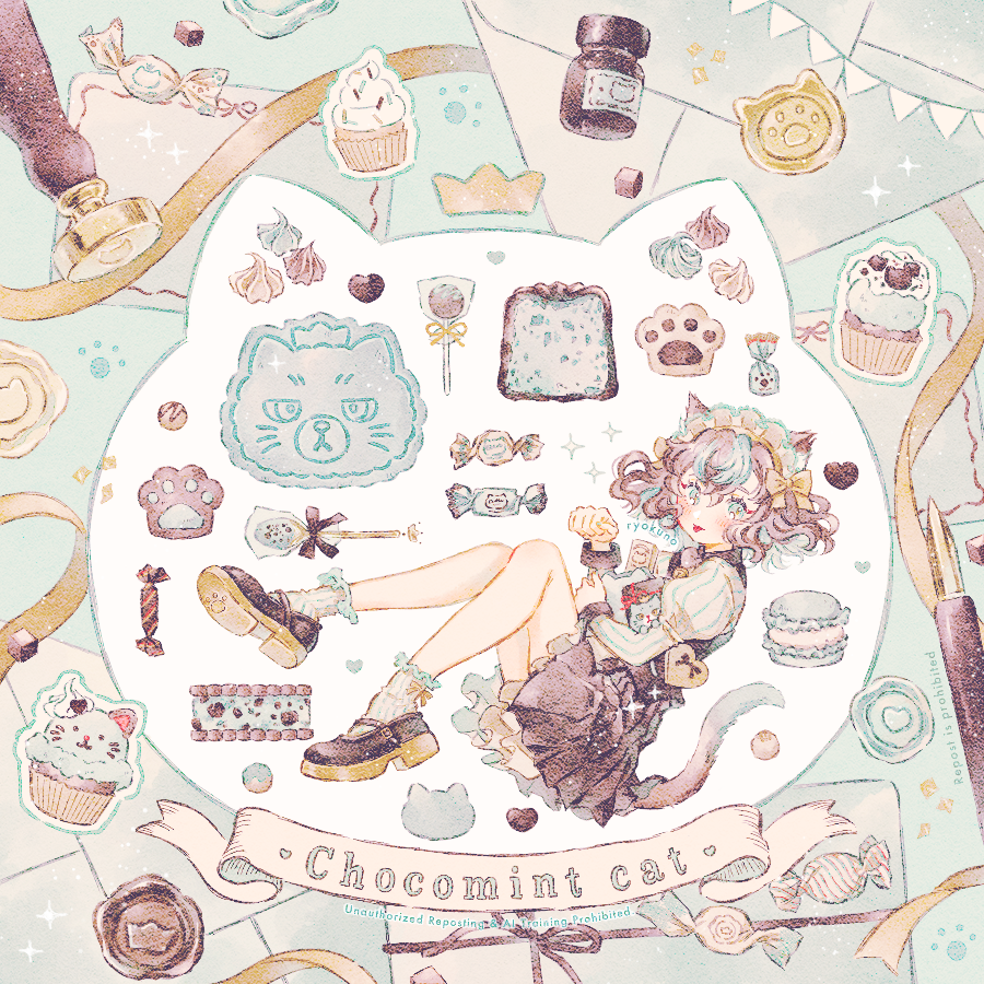 1girl, :p, animal_ears, artist_name, black_dress, black_shoes, bon_bon, bow