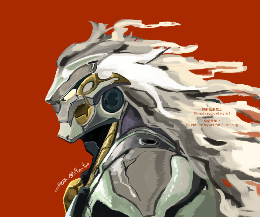 1boy, absurdres, artificial_eye, banyue_(zenless_zone_zero), commentary_request, from_side, highres, humanoid_robot