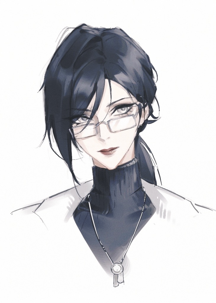 1girl, aged_down, black_hair, black_sweater, chinese_commentary, commentary, cropped_shoulders, glasses