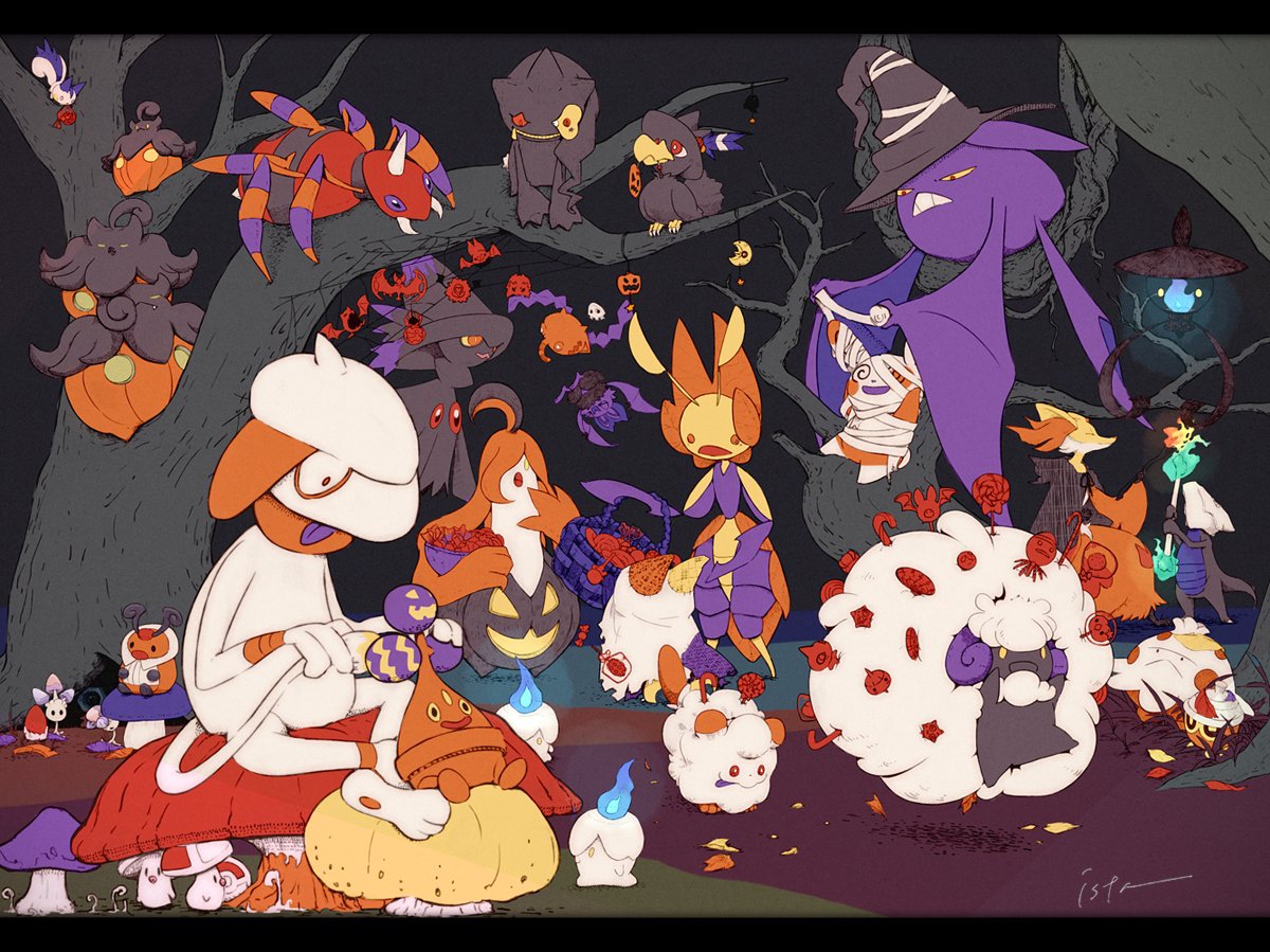 3others, :o, alolan_marowak, alternate_color, alternate_shiny_pokemon, animal_ears, antennae, ariados