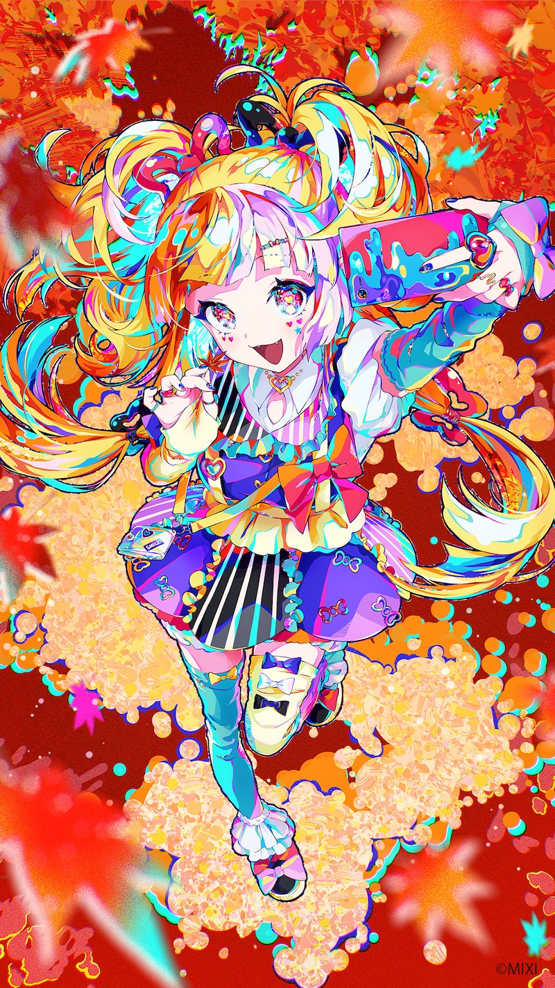 1girl, blonde_hair, hair_ornament, hair_ribbon, heart, heart_in_eye, highres, jack_the_ripper_(monster_strike)